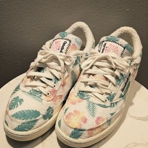 Reebok Club C 85 Tropical Print Terry Cloth Women's Size 9 Sneakers